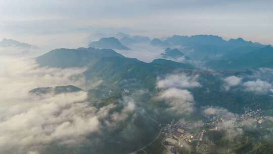 大化岩滩水电站云海延时