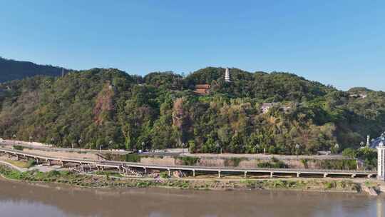 航拍四川宜宾白塔山景区