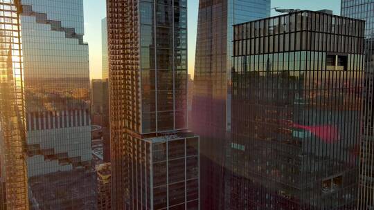 城市航拍摩天大楼高端商务地产纽约曼哈顿