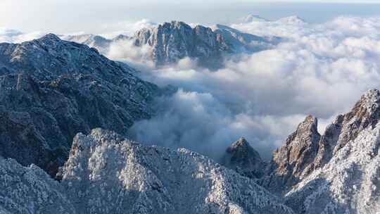 黄山雪景云海延时