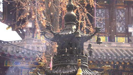 慢镜头升格拍摄传统民俗清明节寺庙祭祀香炉