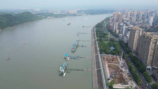 快进X10 城市航拍长江宜昌港口码头