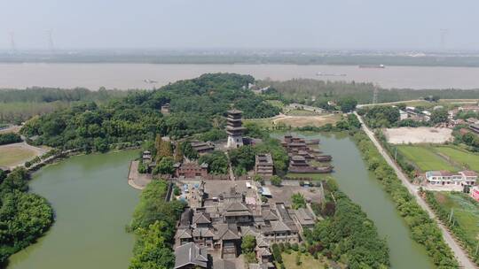 湖北赤壁三国古战场5A景区航拍