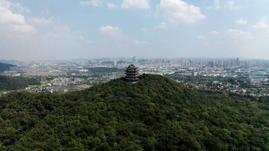 安徽省马鞍山市采石矶景区三台阁航拍