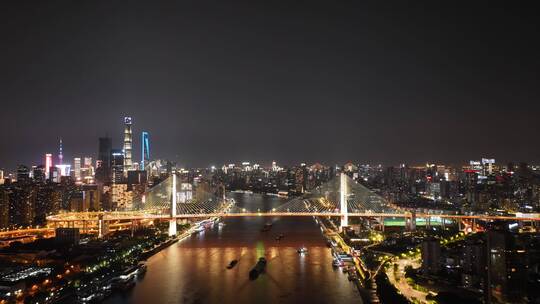 南浦大桥夜景延时航拍