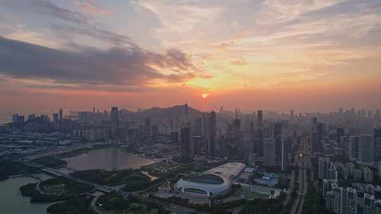 深圳南山后海日落夕阳