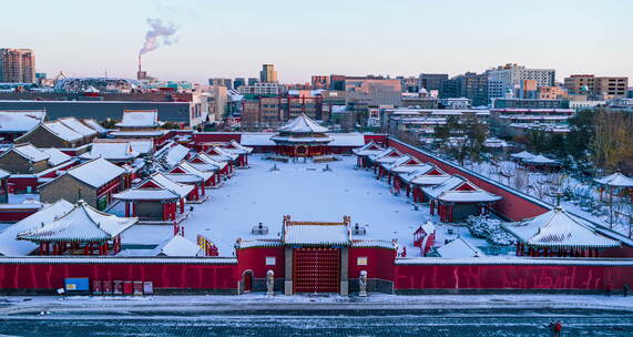 悟2x7航拍沈阳故宫雪景