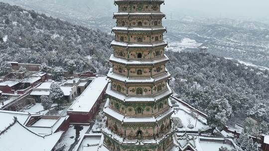 山西洪洞广胜寺雪景