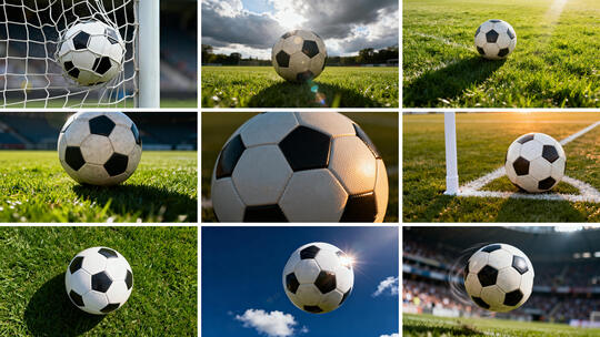足球特写集锦 绿茵场上的足球