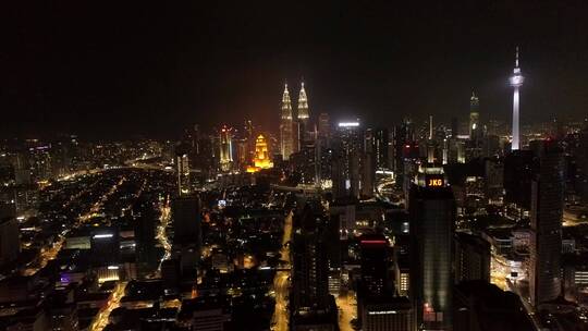 4K吉隆坡夜景航拍