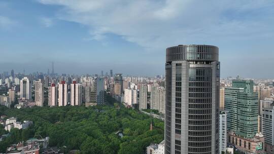 上海徐家汇航拍空镜视频素材模板下载