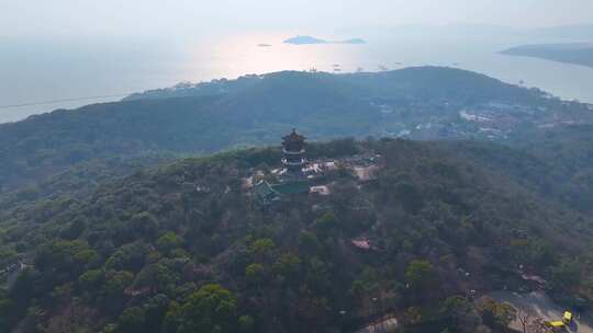 江苏省无锡太湖鼋头渚风景区航拍风景区国家