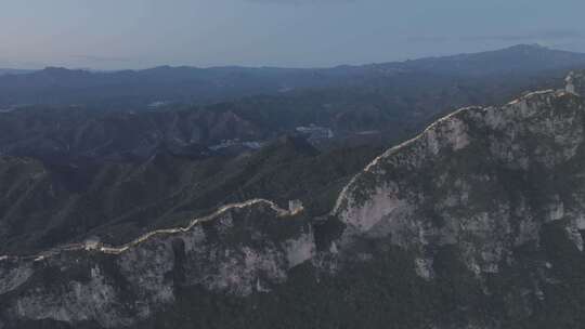 航拍司马台长城夜景
