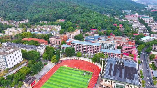 湖南大学学校校园风景航拍长沙岳麓区城市地