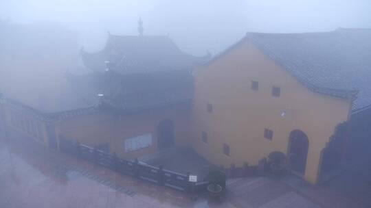 安徽九华山祗园禅寺雾景视频素材