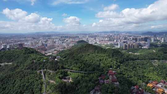 城市蓝天白云天际线城市高楼建筑航拍