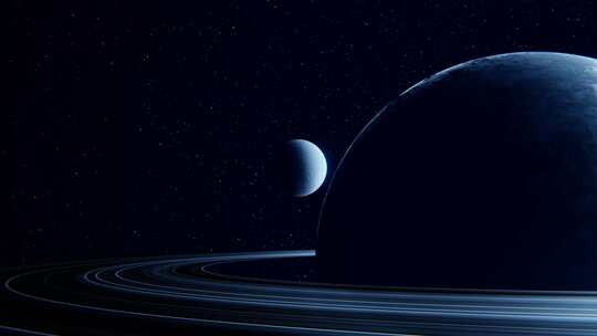 土星环和轨道卫星的科学运动图形