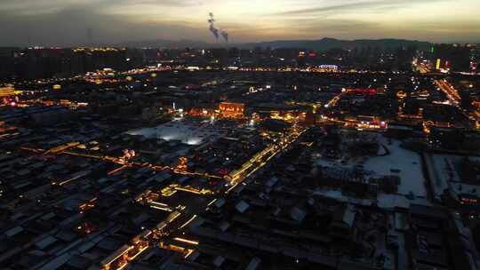 2024航拍古都大同城市夜景