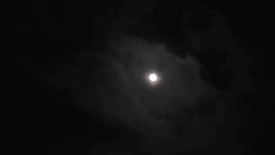 云朵在月亮的背景下在夜晚掠过。视频素材模板下载