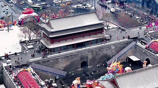 西安永宁门 灯会 雪景