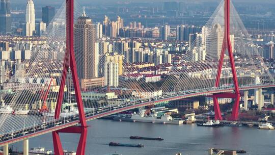上海市杨浦大桥视频素材模板下载
