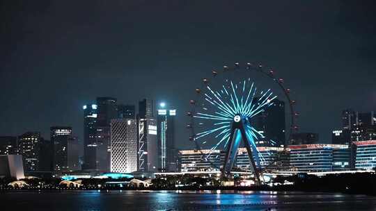 城市夜景摩天轮