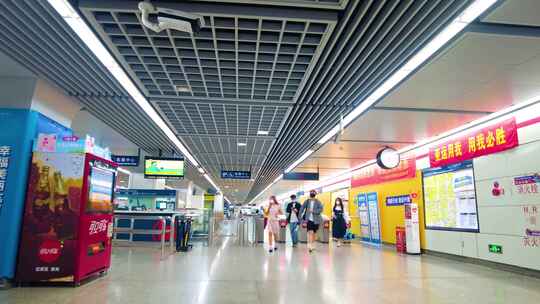 杭州地铁人流延时摄影视频素材模板下载