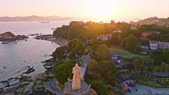 航拍厦门城市风光鼓浪屿