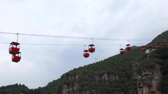 北京十渡景区高空缆车视频素材