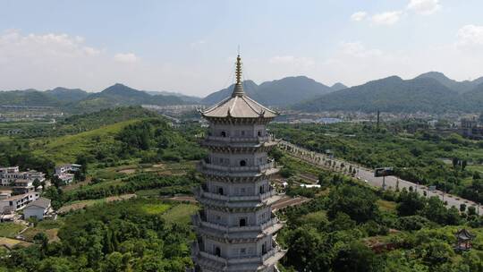 航拍贵阳大兴国寺大善塔