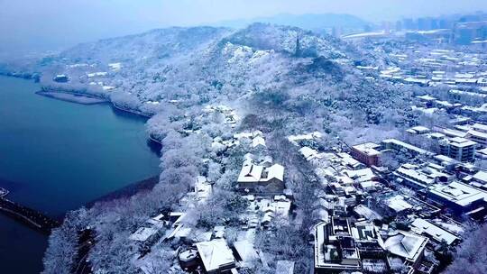 断桥 北山路 保俶塔 雪景 航拍 完整版1