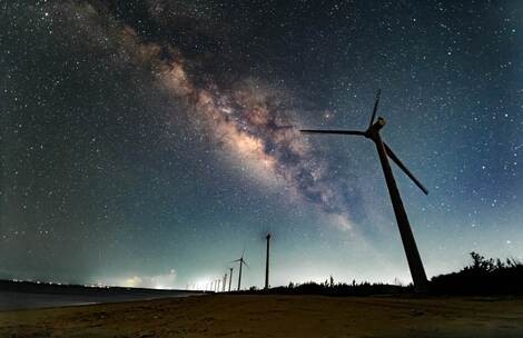 6K 星空银河延时 海边风车 木兰湾