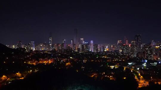 城市夜景霓虹光斑