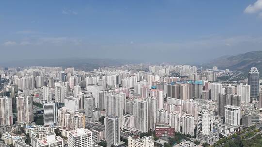 青海西宁大景西宁建设航拍