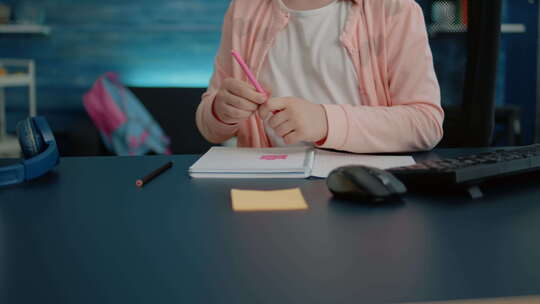 儿童用铅笔制作彩色笔记本