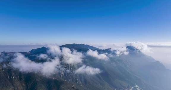 庐山仰天坪清晨云雾航拍延时