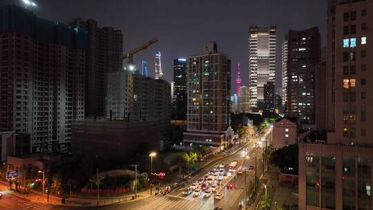 长阳路夜景航拍