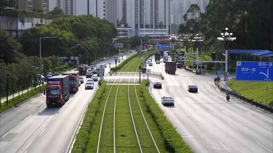 2023广州黄埔有轨电车停靠站延时视频素材模板下载