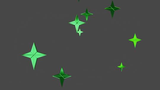 黑色夜空中的绿色星星 背景素材