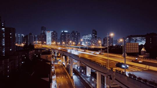 长宁区延安高架夜景