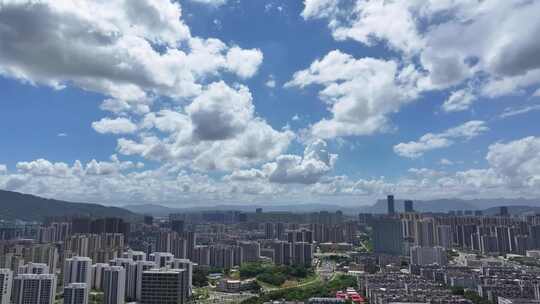 航拍福州晋安湖摩天轮东二环东区房地产新区