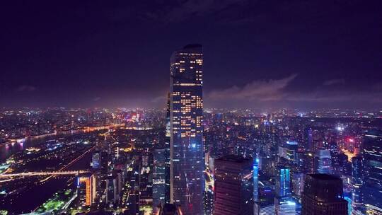 广州珠江夜景航拍合集视频素材模板下载