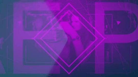 紫色光感酒吧视频文字宣传片AE模板