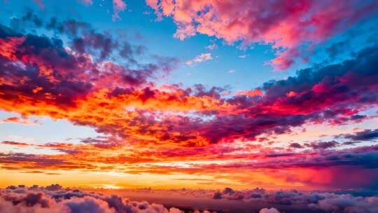 4k七彩祥云彩云天空美景合集