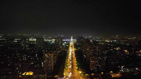 江苏城市夜景交通航拍