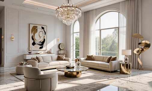 现代简约风格客厅室内场景