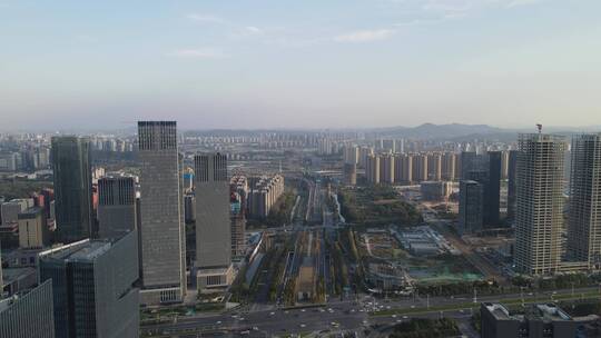 江苏南京河西金融中心商务建筑航拍视频素材模板下载