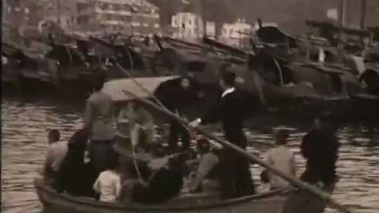50年代 60年代香港渔民婚礼视频素材模板下载