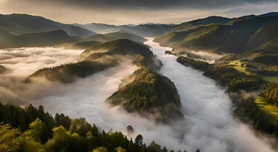 唯美风光日出日落云海风景唯美开场航拍中国