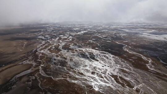 航拍黄河源头浩荡大河星宿海巴颜喀拉山视频素材模板下载